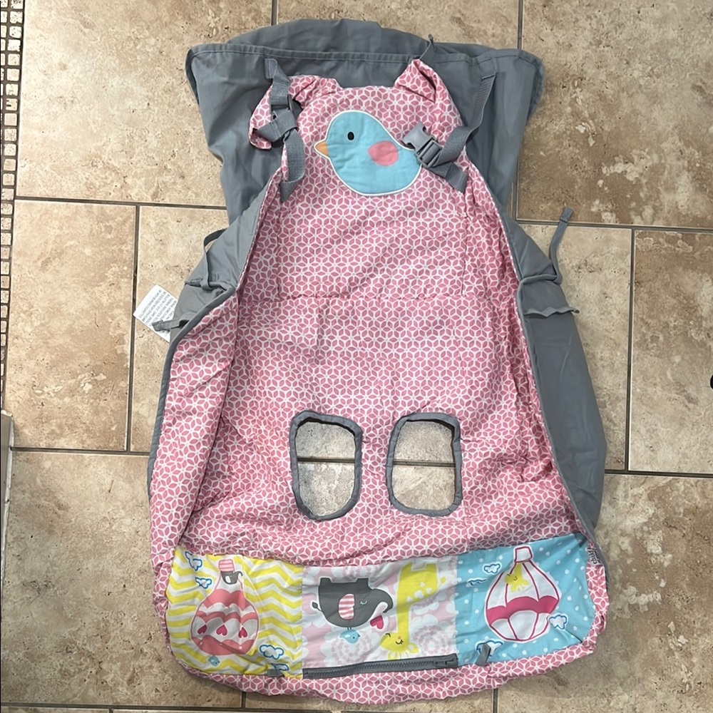 Carter's Pink and Gray Baby Cart Cover